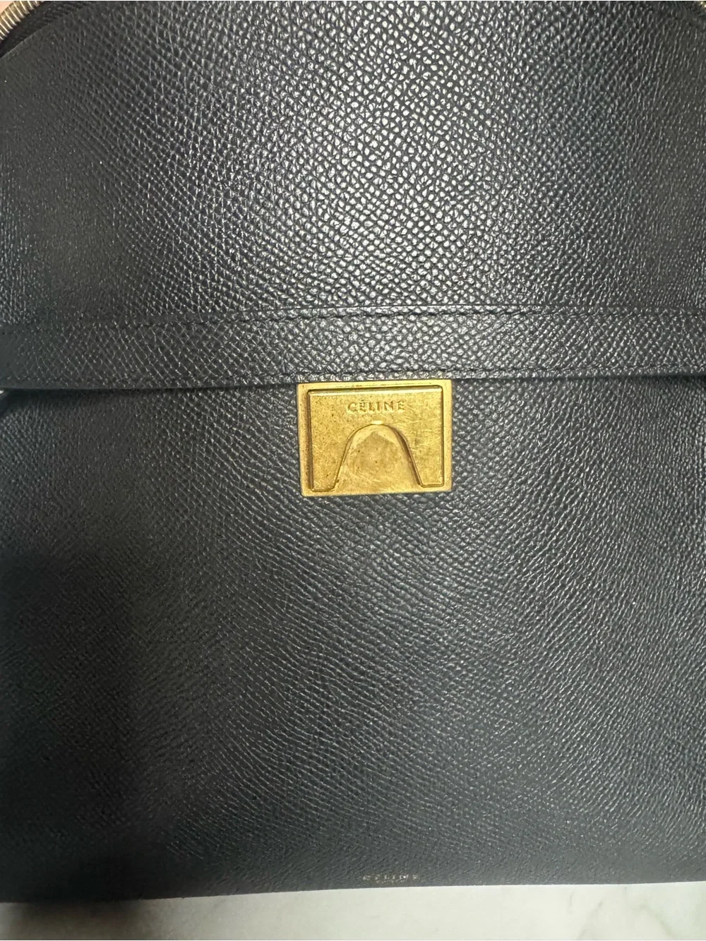 Céline Celine Belt Bag Leather 2 Way Handbag Black EUC